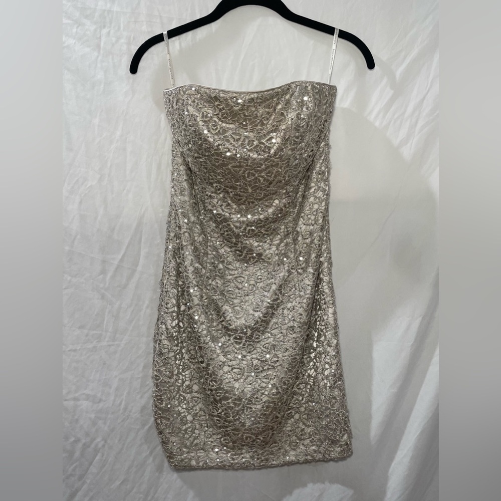 Designer Jessica McClintock Strapless Mini Dress / SZ 4